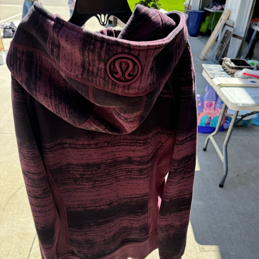 Great condition lightly worn purple black scuba zip up hoodie size 8